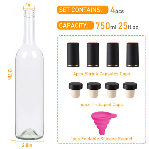 SZUAH 750ml bottles with T-corks and caps close-up showing premium seal.