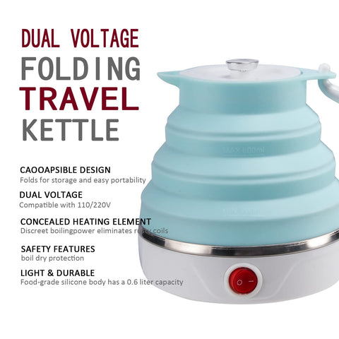 T-magitic foldable kettle boils water quickly for tea or coffee.