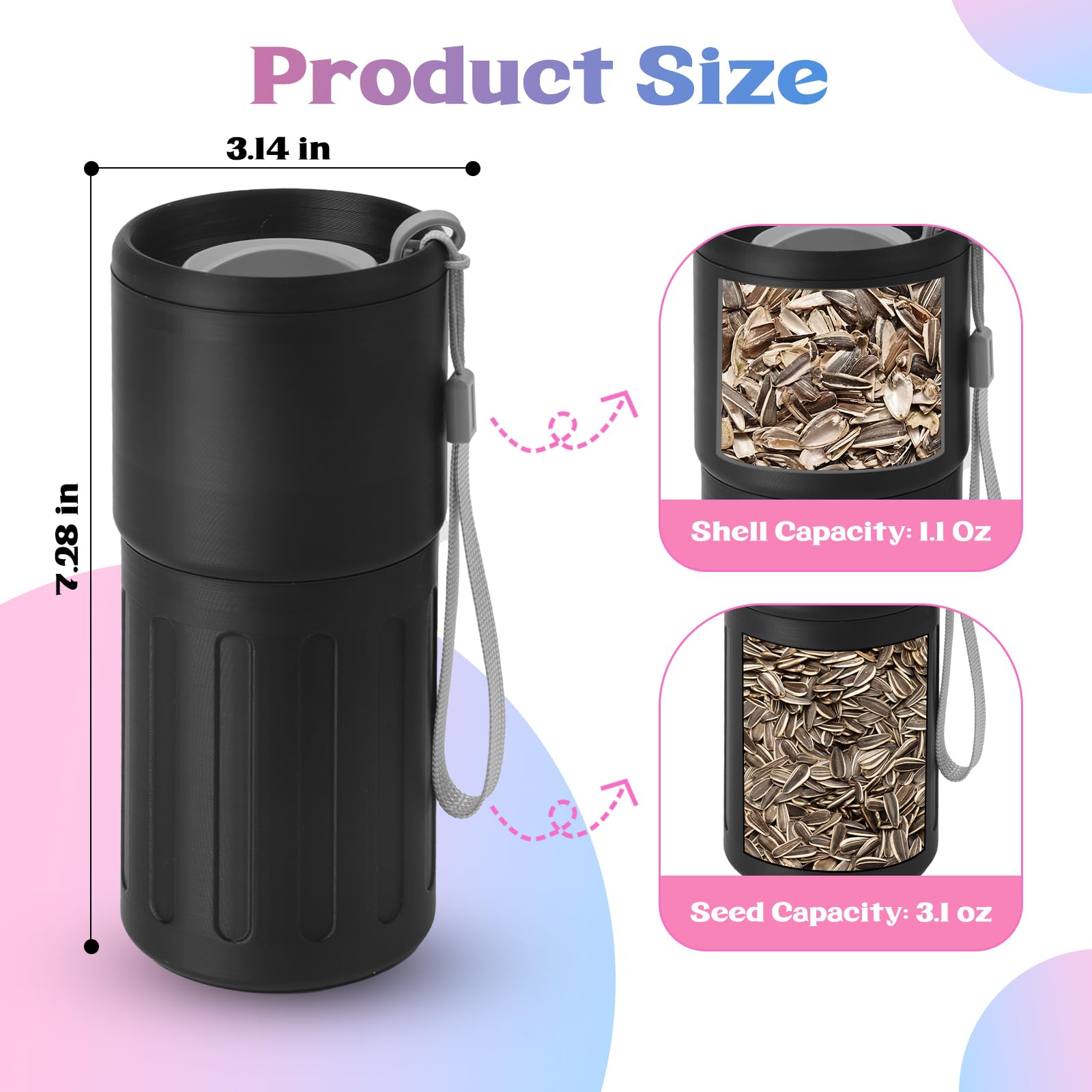 TAAMOG seed cup dump plug enables fast, tidy shell dumping and quick cleanup.
