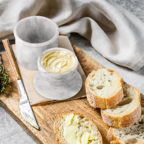 TABHOUKIT butter crock filled with butter on display