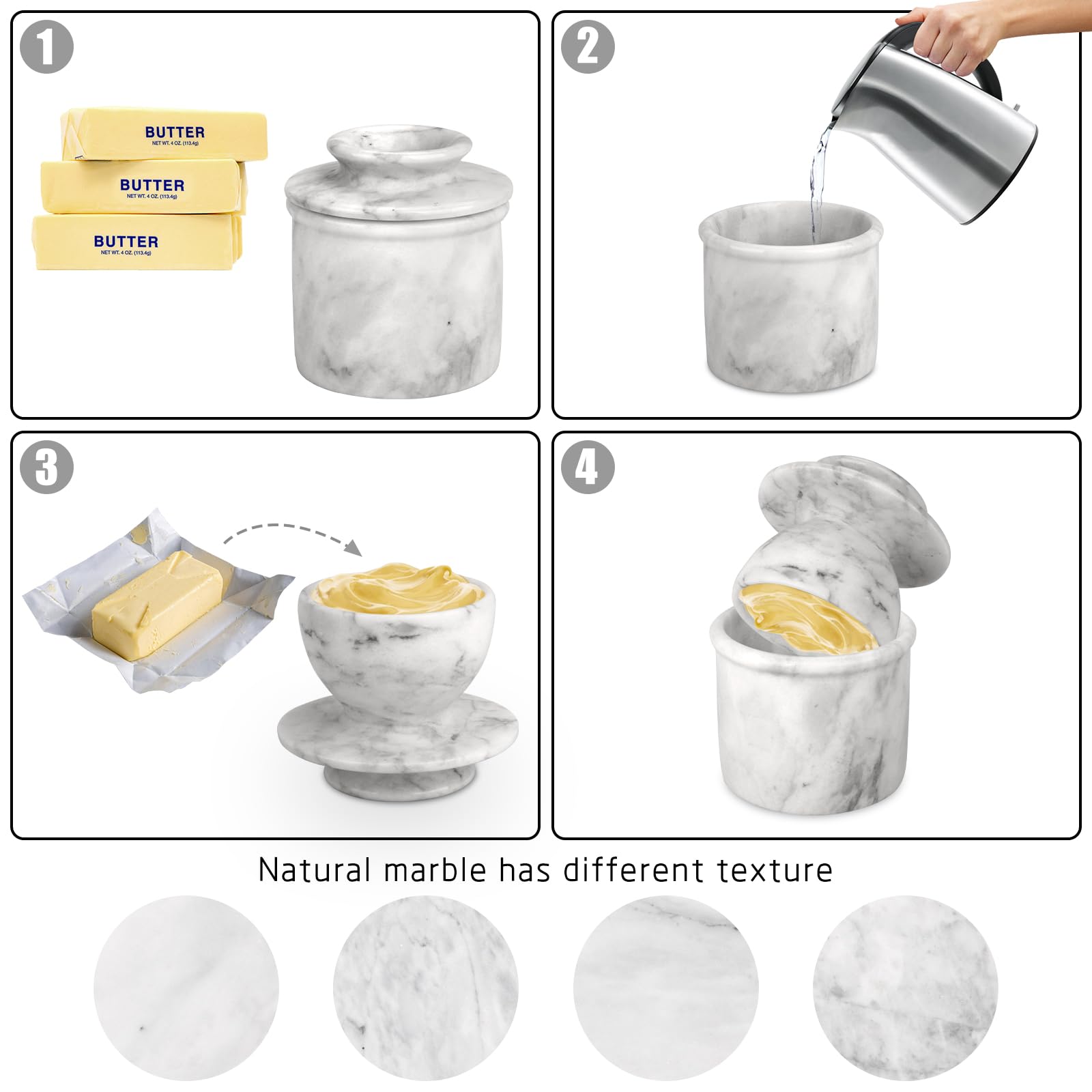 TABHOUKIT butter crock water method helps keep butter fresh and mess-free