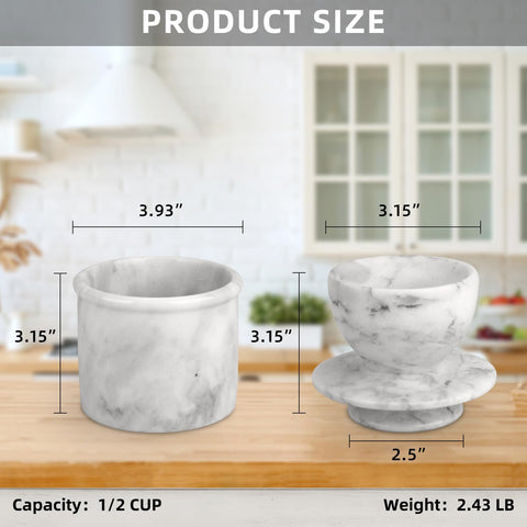 TABHOUKIT marble butter keeper on countertop enhances convenience during daily meals