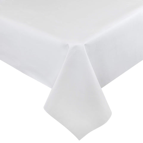 Tablecloths by Design easy-clean surface resists water marks.