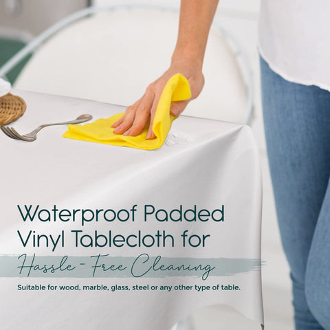 Tablecloths by Design low-heat protection helps shield delicate dishes.