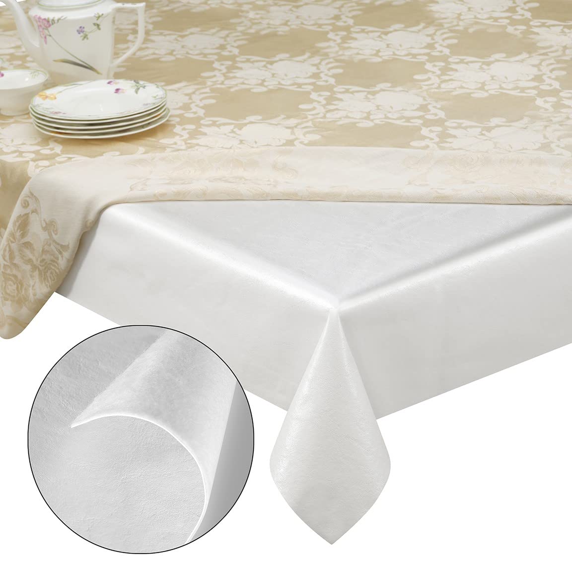 Tablecloths by Design table pad protector guards against spills and scratches on your dining surface.