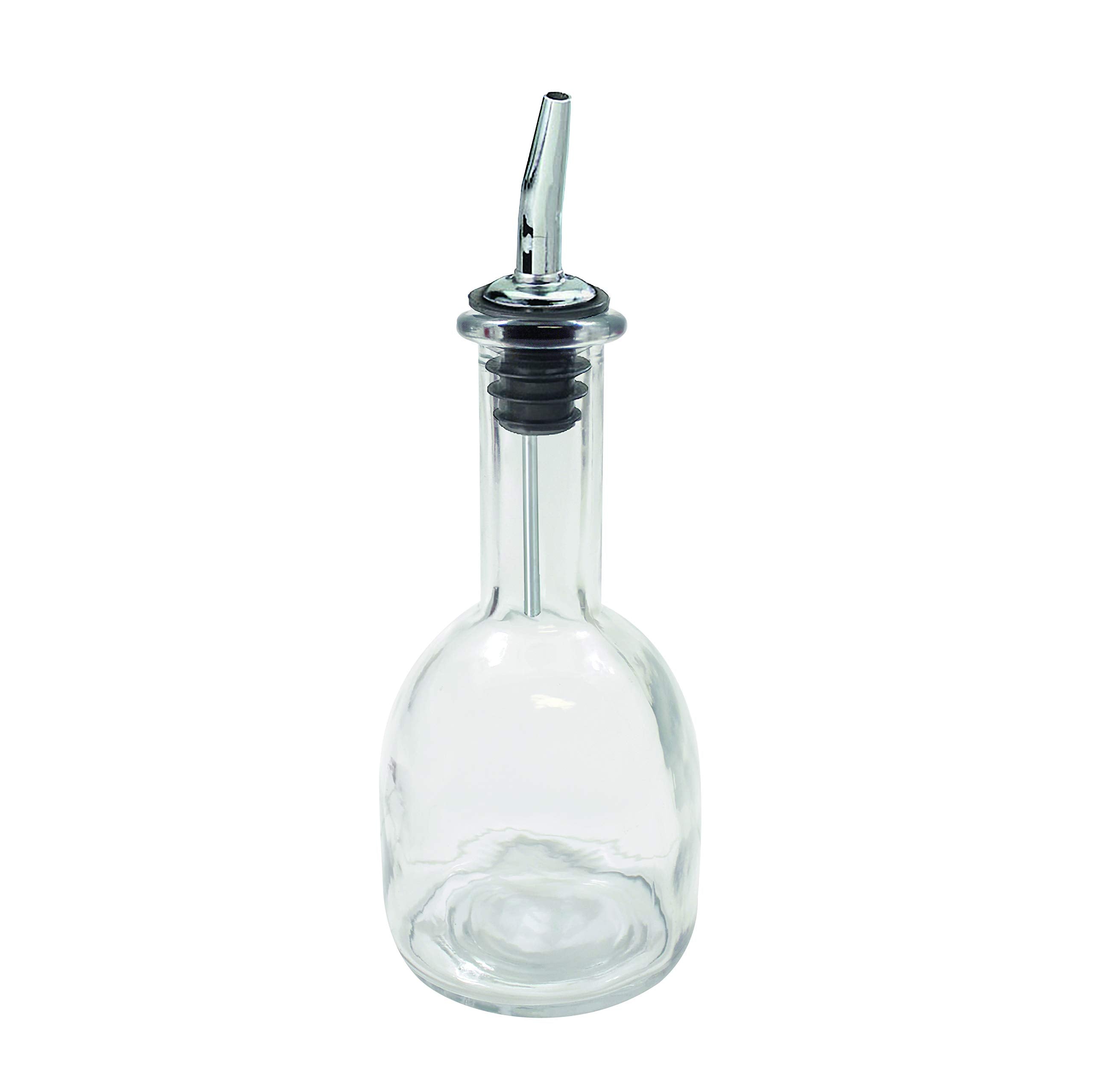 TableCraft 10404 10 oz glass bottle with stainless steel pourer for precise dispensing