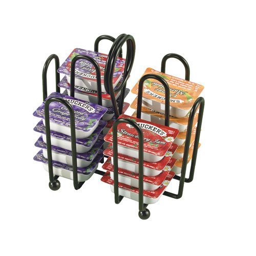 Tablecraft 597CBK jelly packet rack in black finish keeps packets organized for quick service