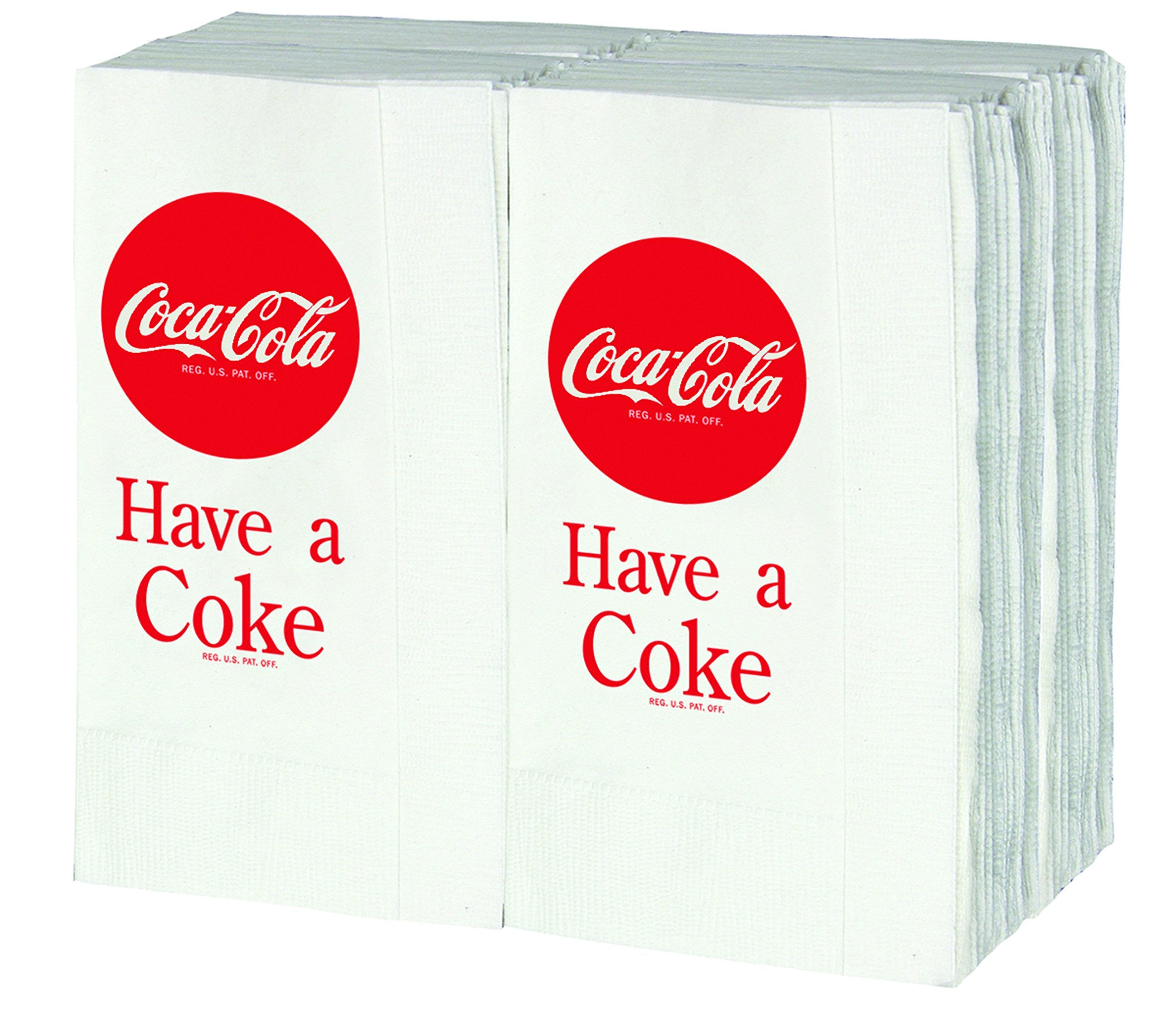 Tablecraft CC380 Coca-Cola logo napkins, iconic branding for beverages and events.