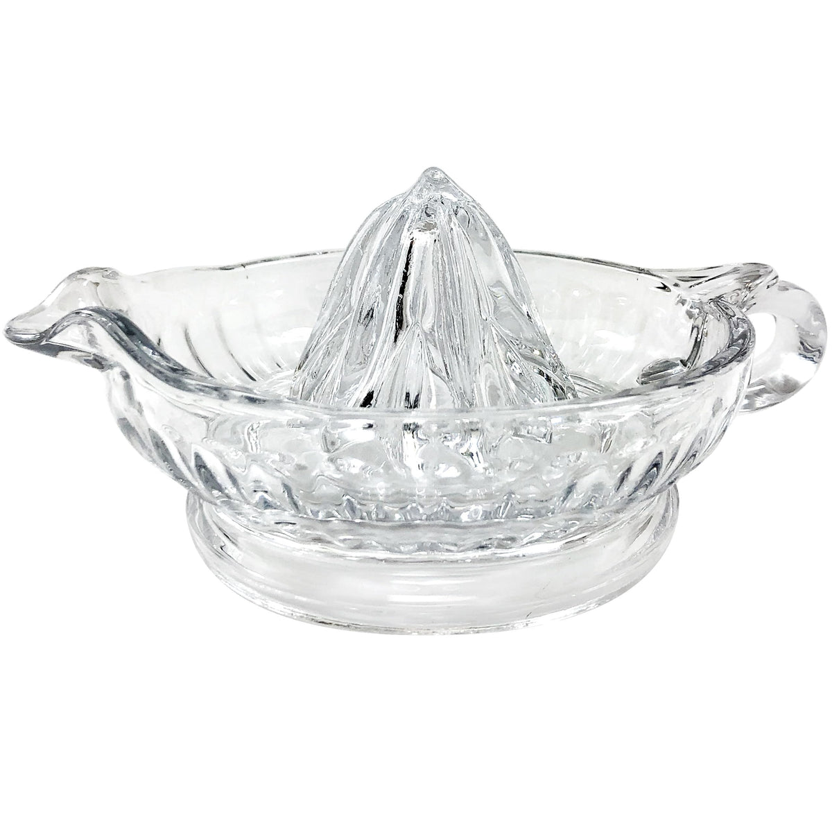 Tablecraft H223 glass juicer with handle and pour spout for easy citrus juice