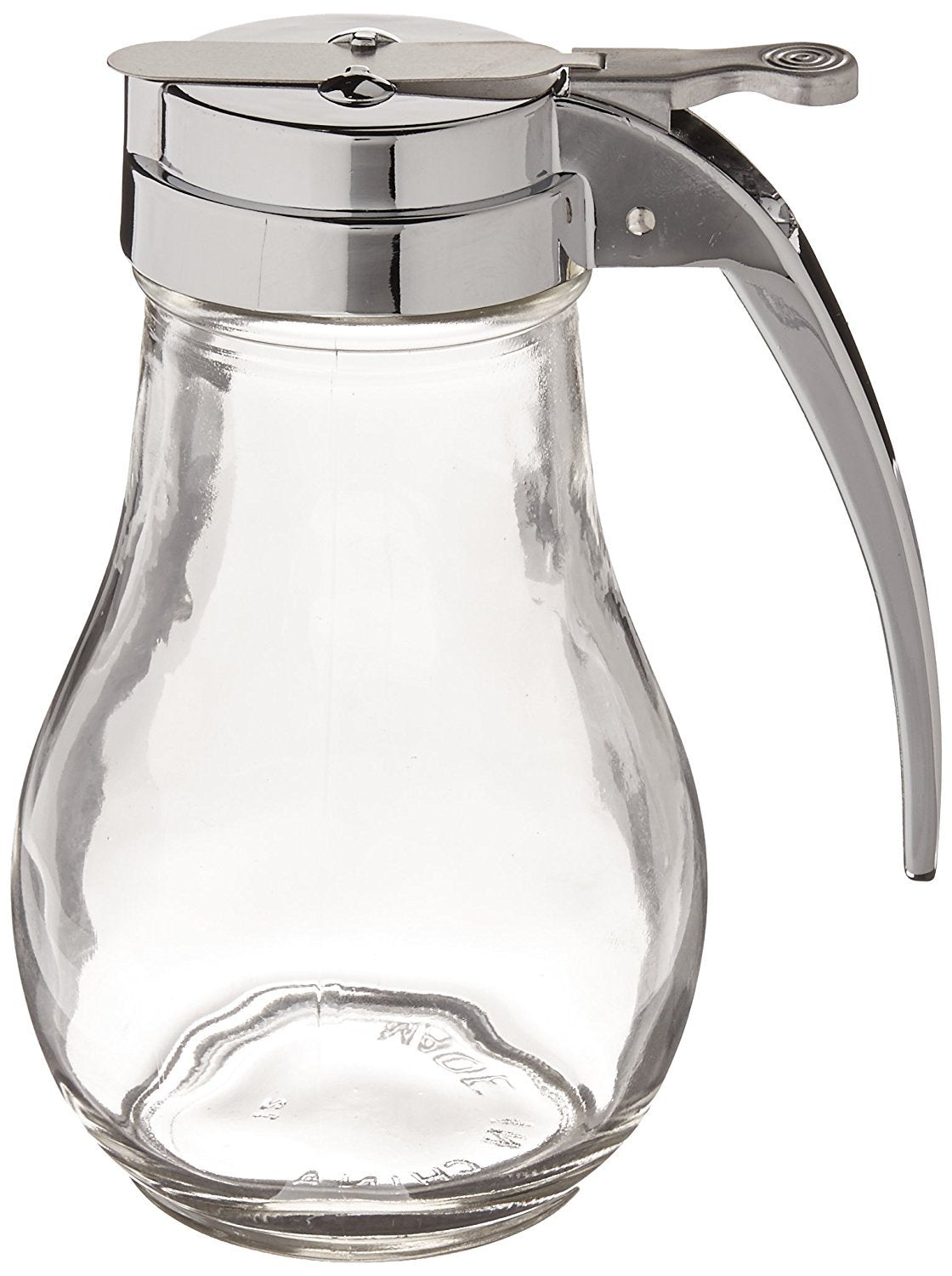 TableCraft H414 syrup dispenser with chrome top for easy, mess-free table service.