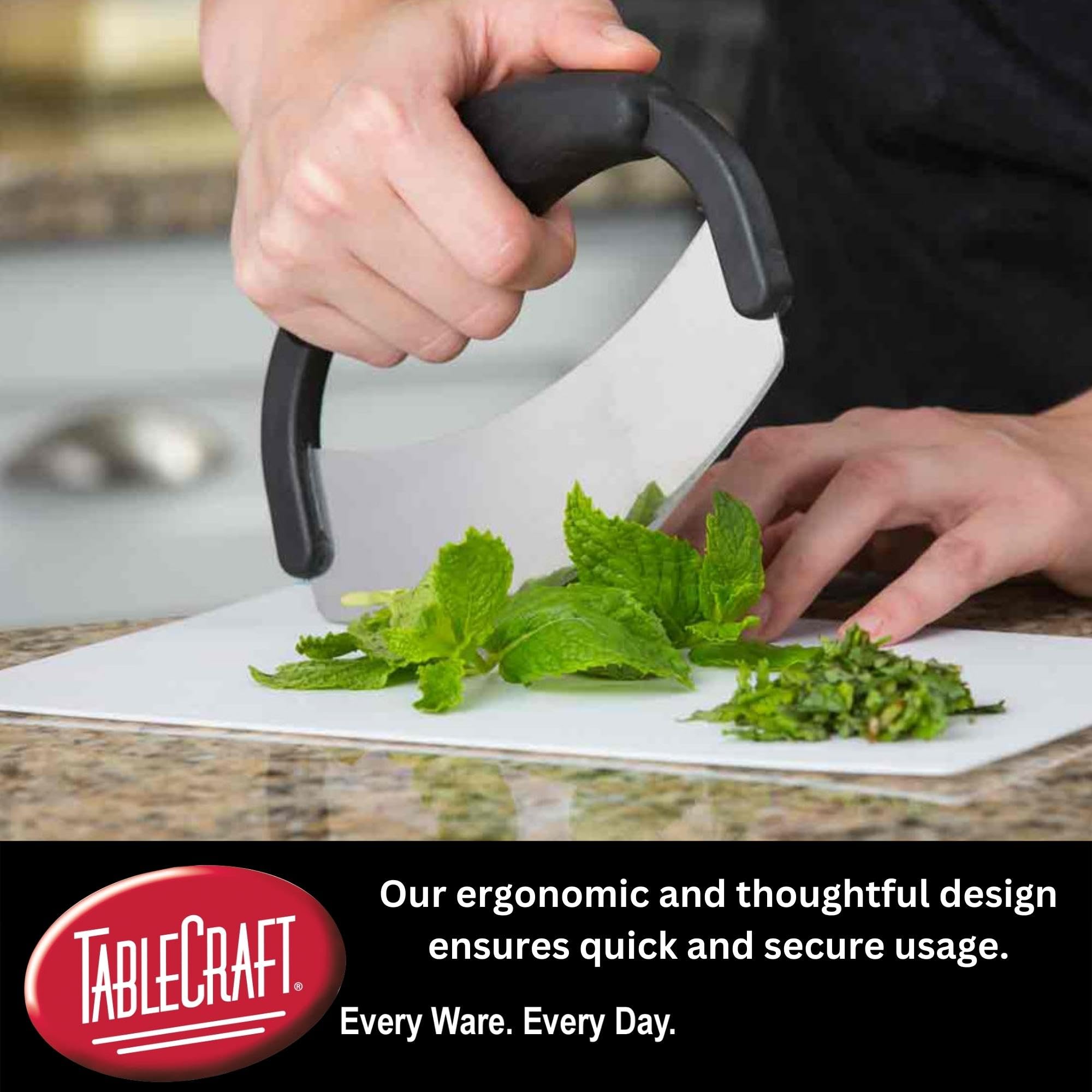 TableCraft H6610 ergonomic PP handle provides a comfortable grip during prep.