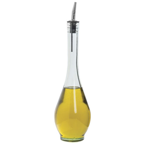 TableCraft H931 Siena bottle with stainless steel pourer for precise oil portioning at table or prep.