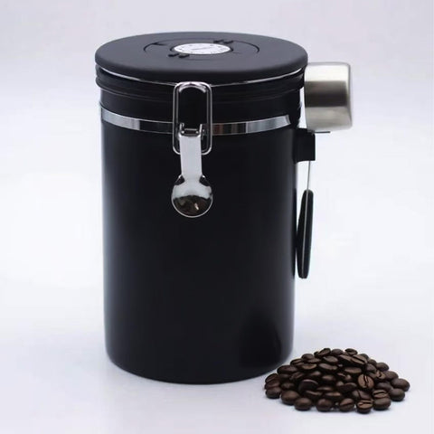 TacoMynxify airtight coffee canister preserves aroma for fresh brews.