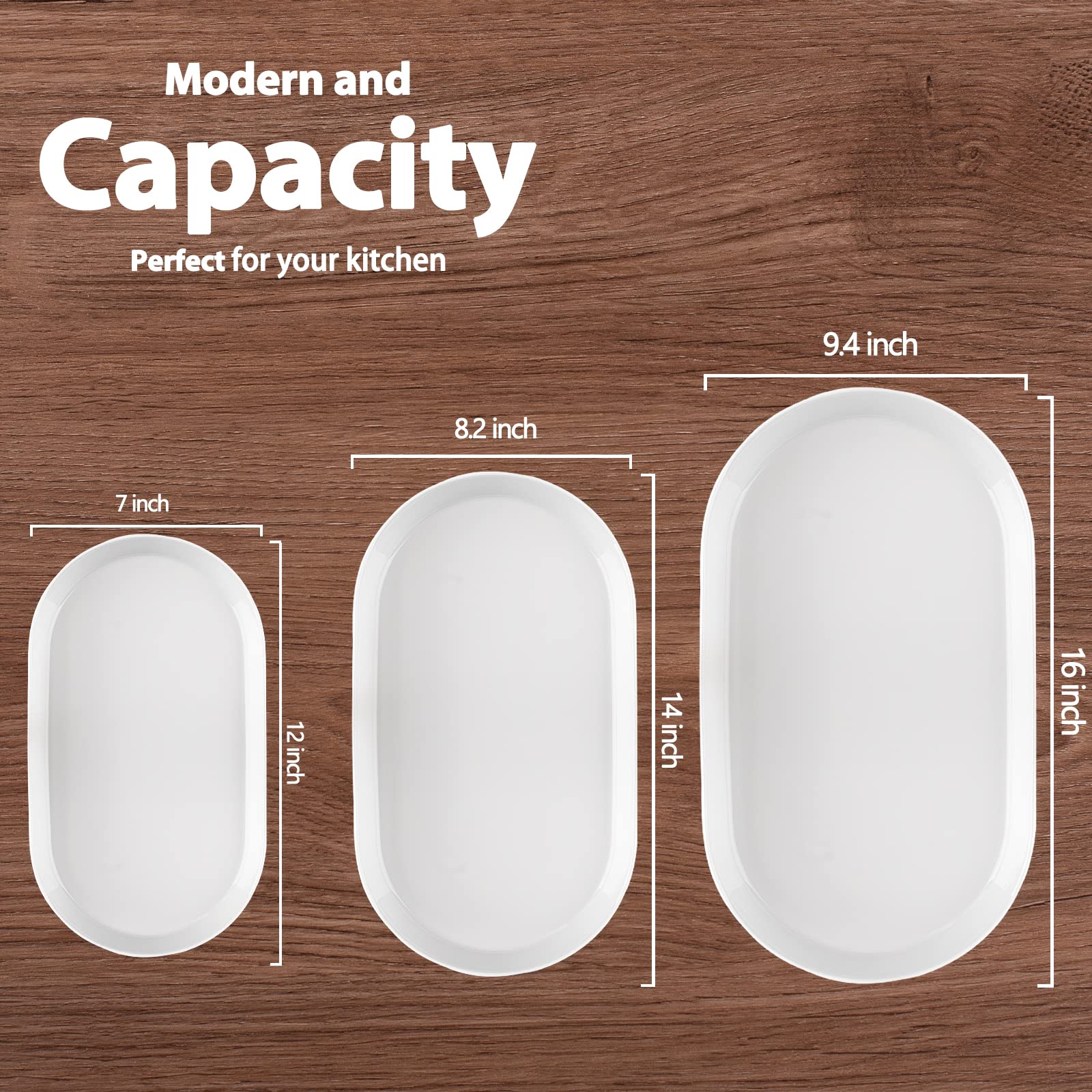 Taeochiy 16-inch oval platter white highlights oven-to-table serving.