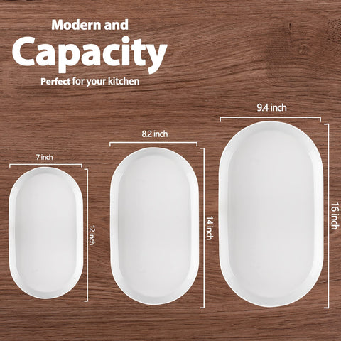 Taeochiy 16-inch oval platter white highlights oven-to-table serving.