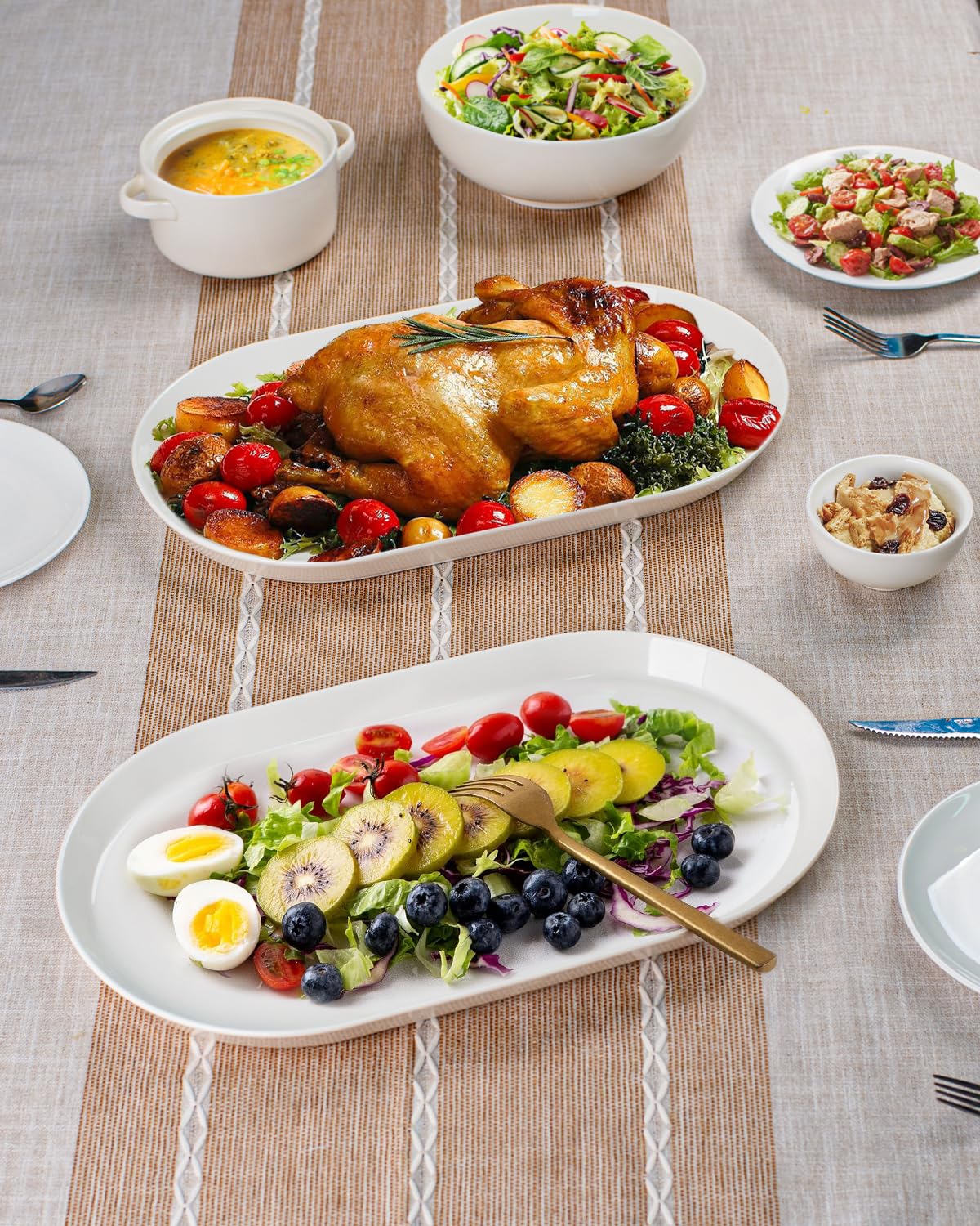 Taeochiy large platter suitable for turkey, roasts, and festive portions