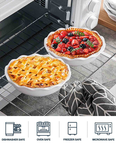 Taeochiy premium porcelain pie dish provides durable bakeware