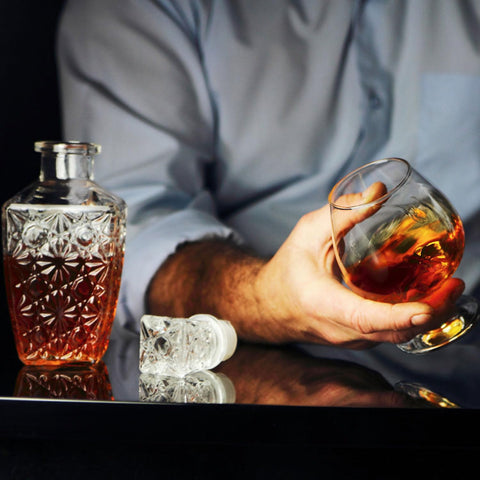 TAEYONK decanter collection displayed for elegant bar setup