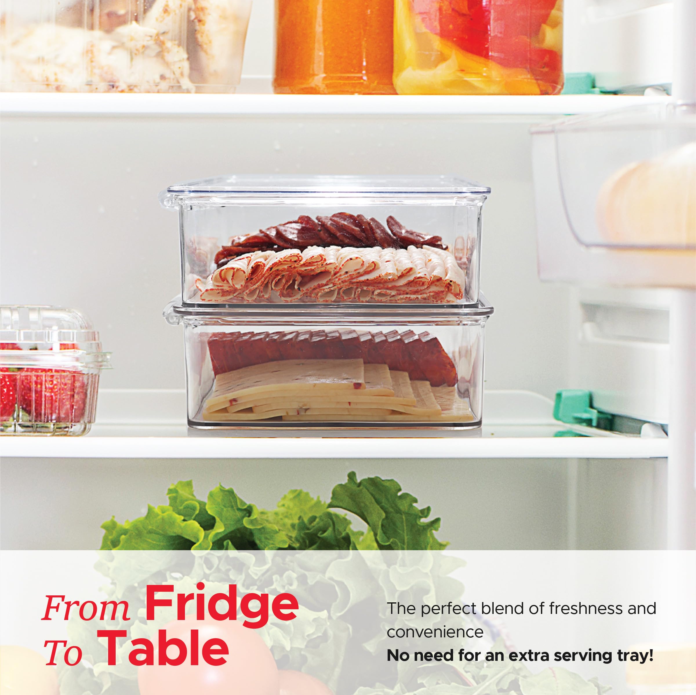 Tafura BPA-free deli container ensures safe, dishwasher-clean storage.