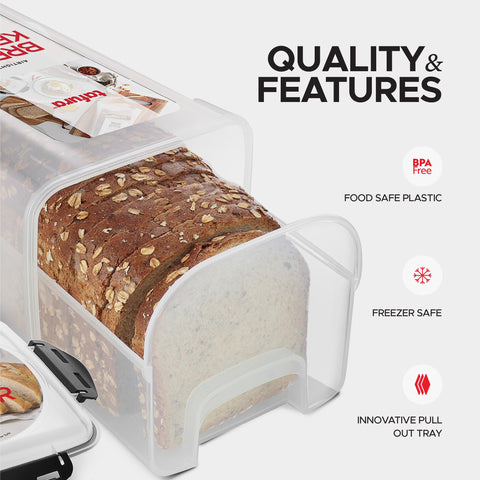 Tafura BPA-free plastic bread bin keeps kitchen safe and clean