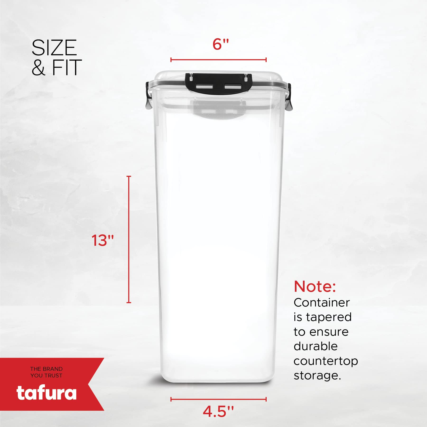 Tafura bread container side latches secure freshness after loading