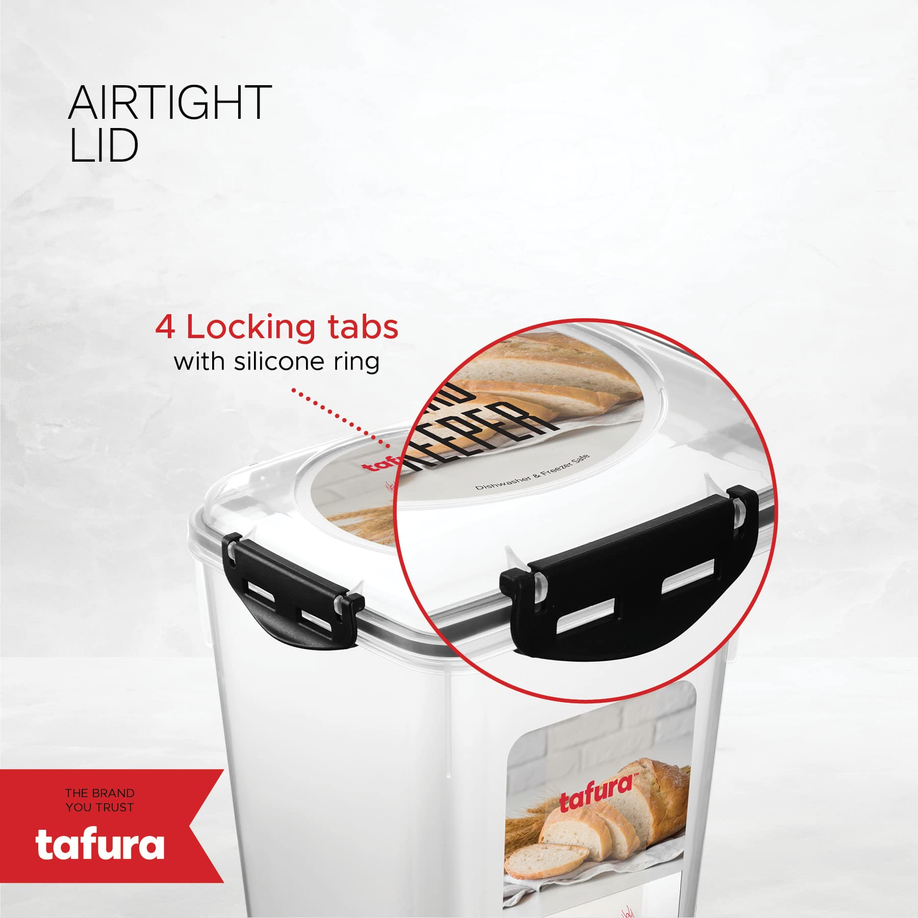 Tafura silicone seal lid preserves moisture and freshness in Tafura boxes