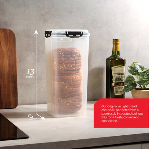 Tafura four-side latches ensure a secure seal on the bread box