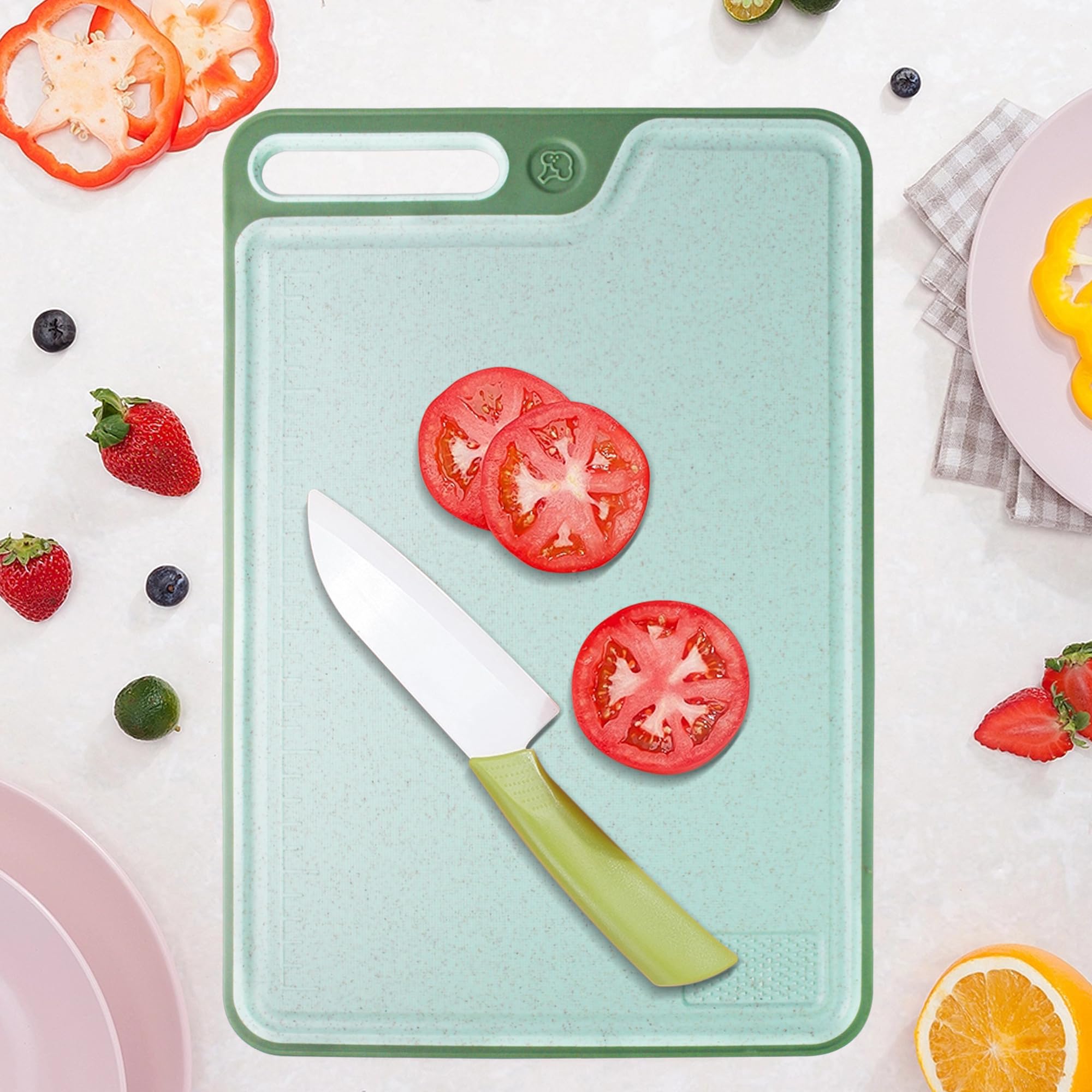 Tagliere wall-hanging design for convenient storage of cutting boards.
