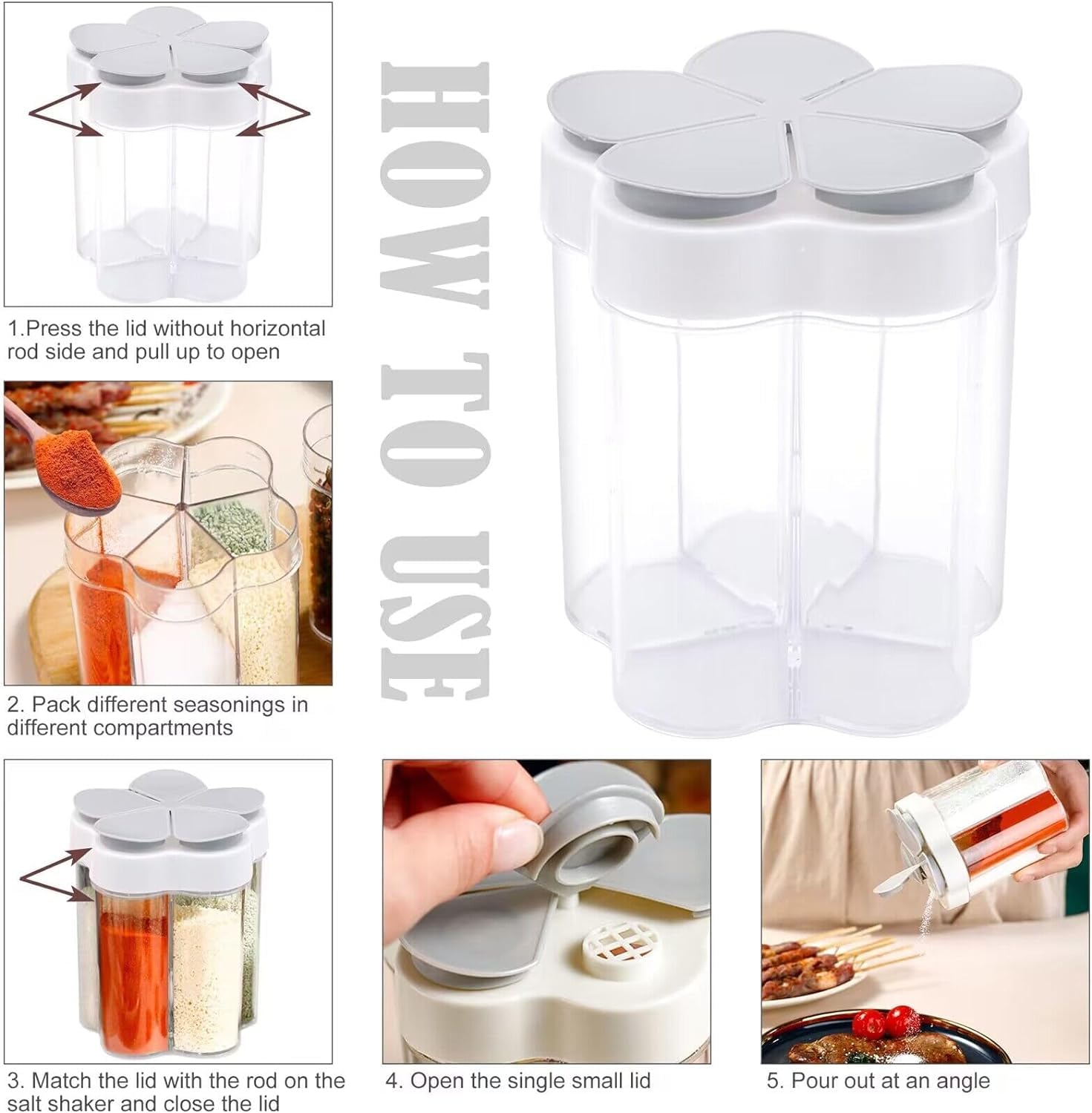 Tahonuss portable spice dispenser is ideal for camping and trips.