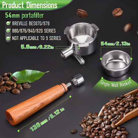 Single-wall basket included supports straightforward espresso extraction.