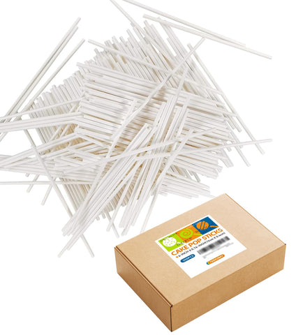 TAIHUIMY 6inch white paper cake pop sticks for sturdy, mess-free dessert assembly