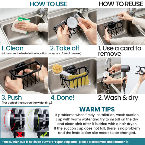 TAILI inside sink caddy removable for quick cleaning and flexible placement.