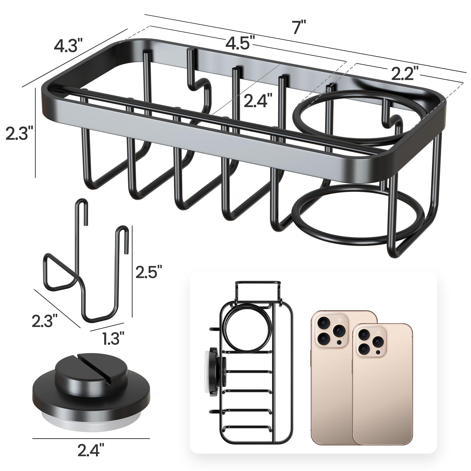 TAILI 4-in-1 sink caddy organizing sponge and brushes