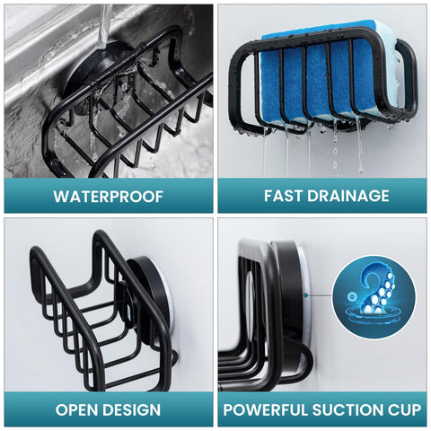 TAILI sink organizer compact space-saving design keeps sponge and scrubbers tidy