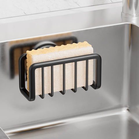 TAILI sponge holder with suction cup close-up showing strong grip for a tidy sink area