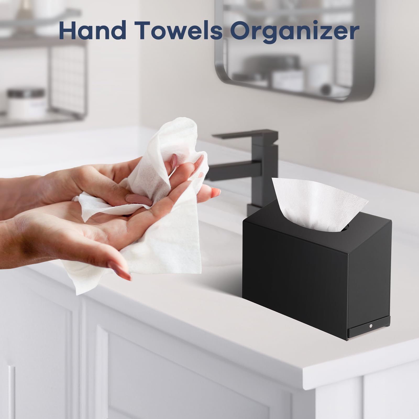 TAINESS black towel box used in an office or car for tidy towels.