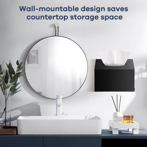 TAINESS hand towel box placed on a sink edge for convenient access in a bathroom.