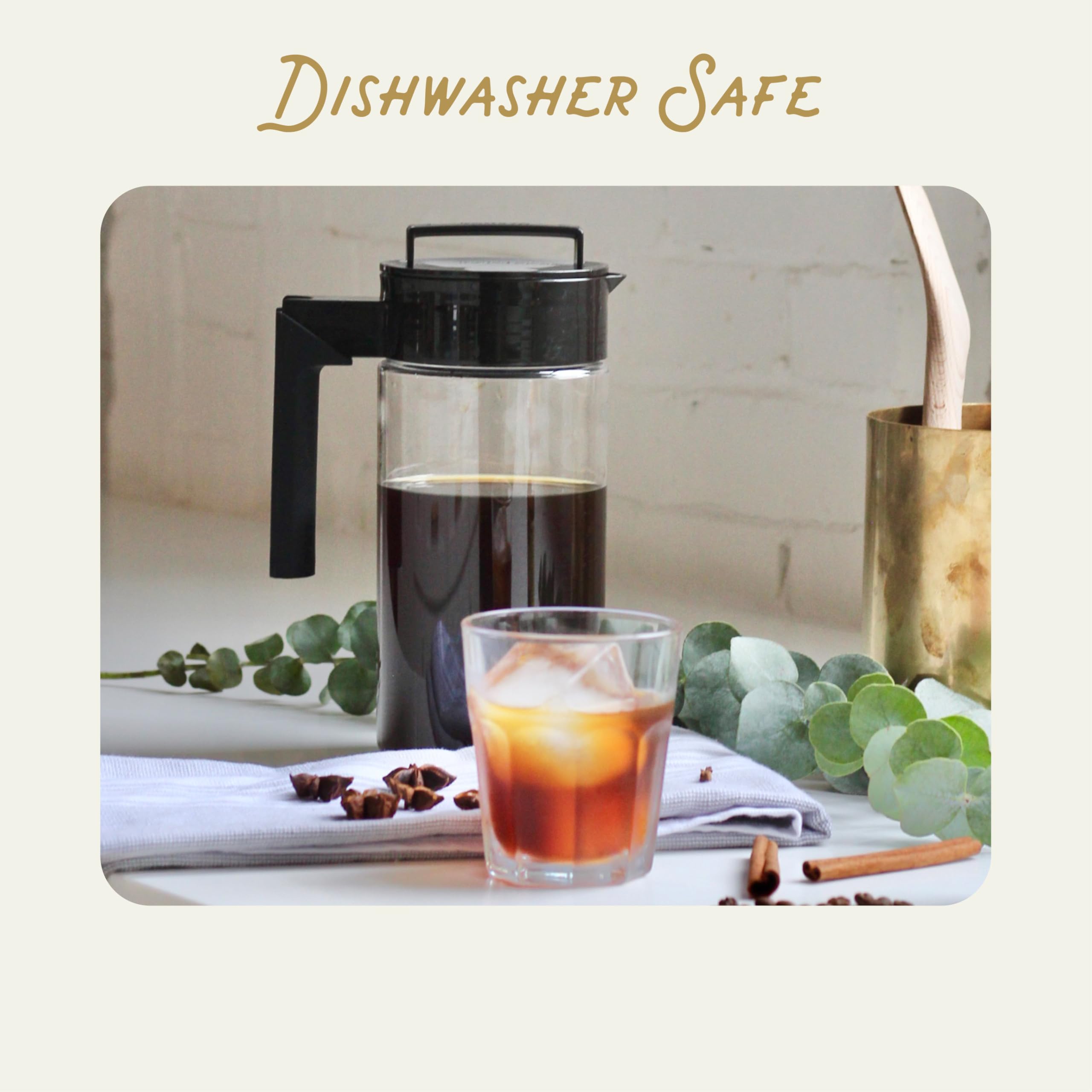Takeya dishwasher-safe pitcher simplifies cleanup after a batch.