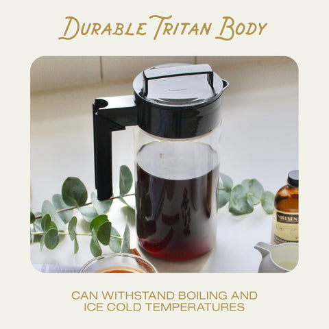 Takeya fine-mesh coffee filter keeps grounds out for cleaner cold brew.