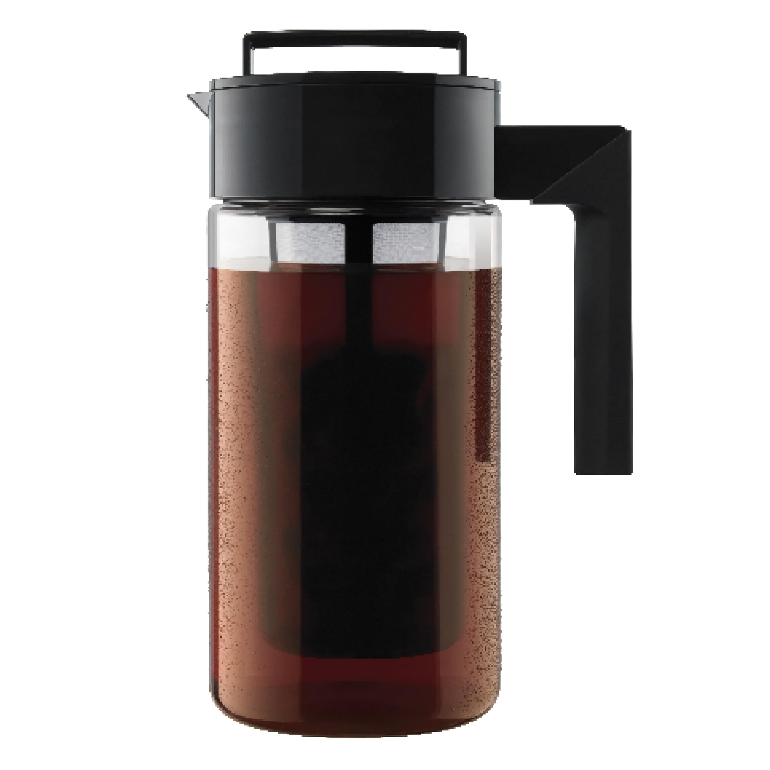 Takeya Tritan cold brew pitcher with airtight lid for freshness and spill-free storage.