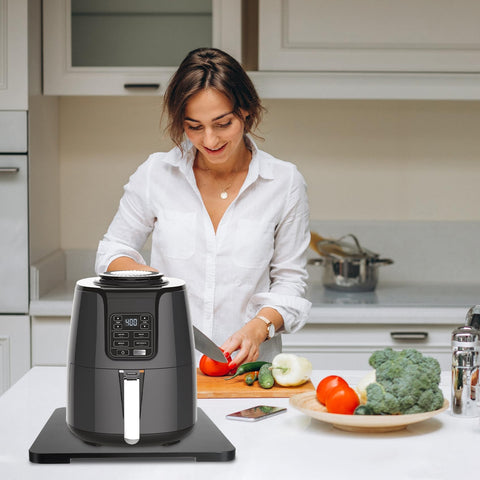 Taladad under-cabinet tray design maximizes counter space.