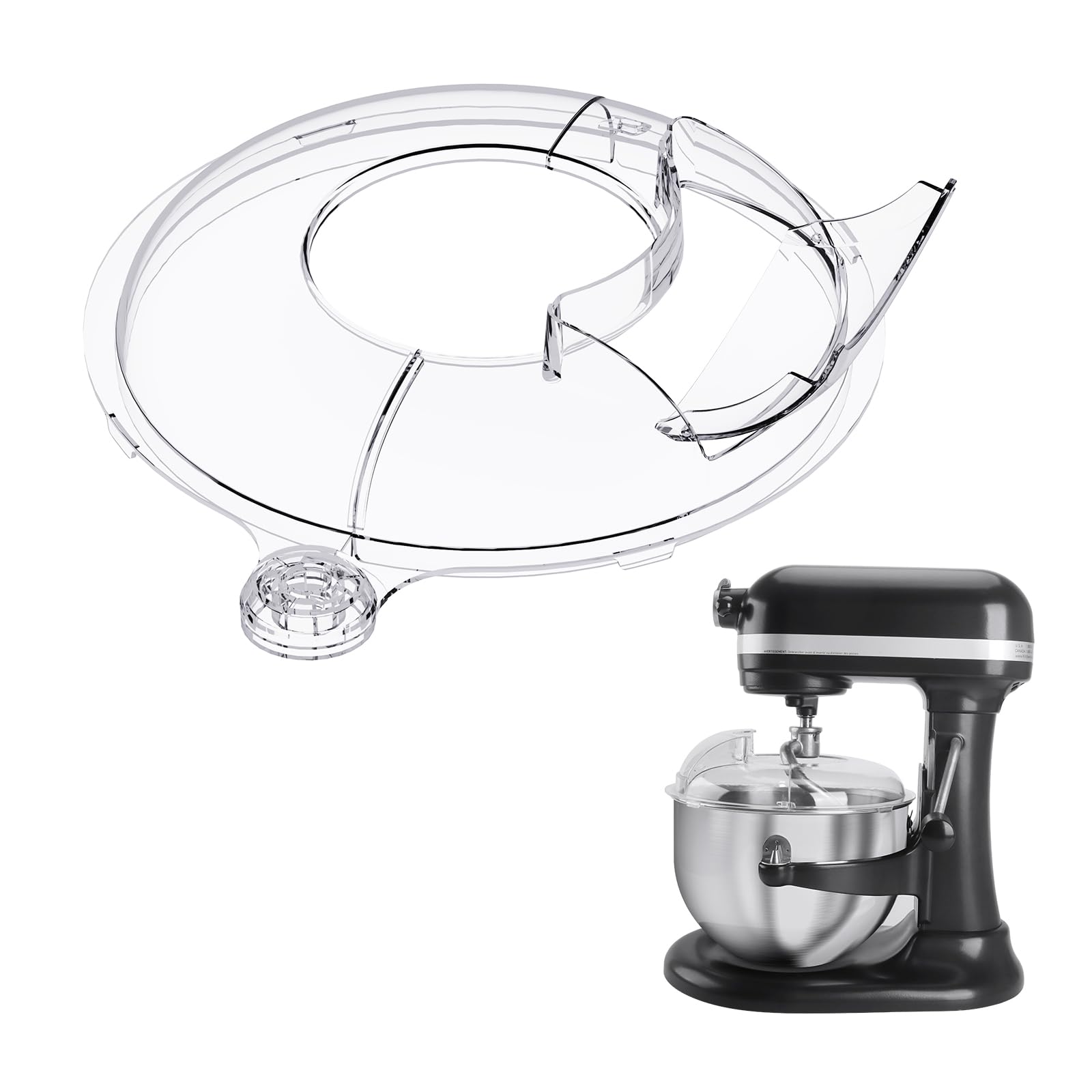 Taladad pouring shield for KitchenAid 6-7QT bowl lift covers the bowl for cleaner mixing.