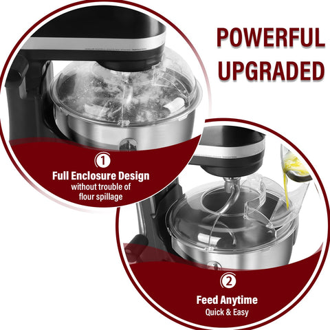 Taladad splatter guard assembly shows quick-lock design to reduce spills during operation.