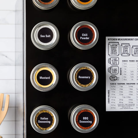 Talented Kitchen 3oz stainless-steel spice tins with durable construction.