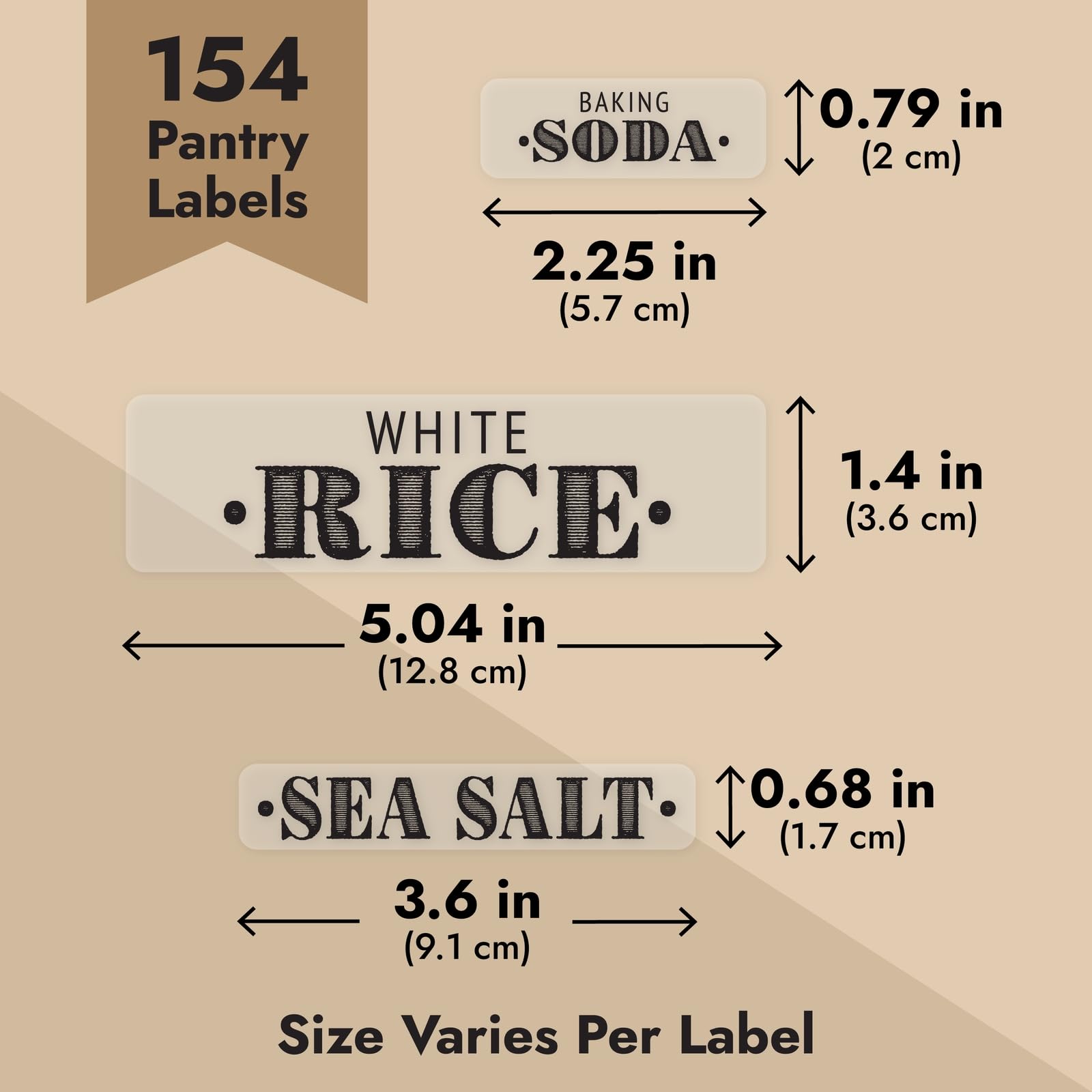 Talented Kitchen alphabetized labels simplify quick access to items.