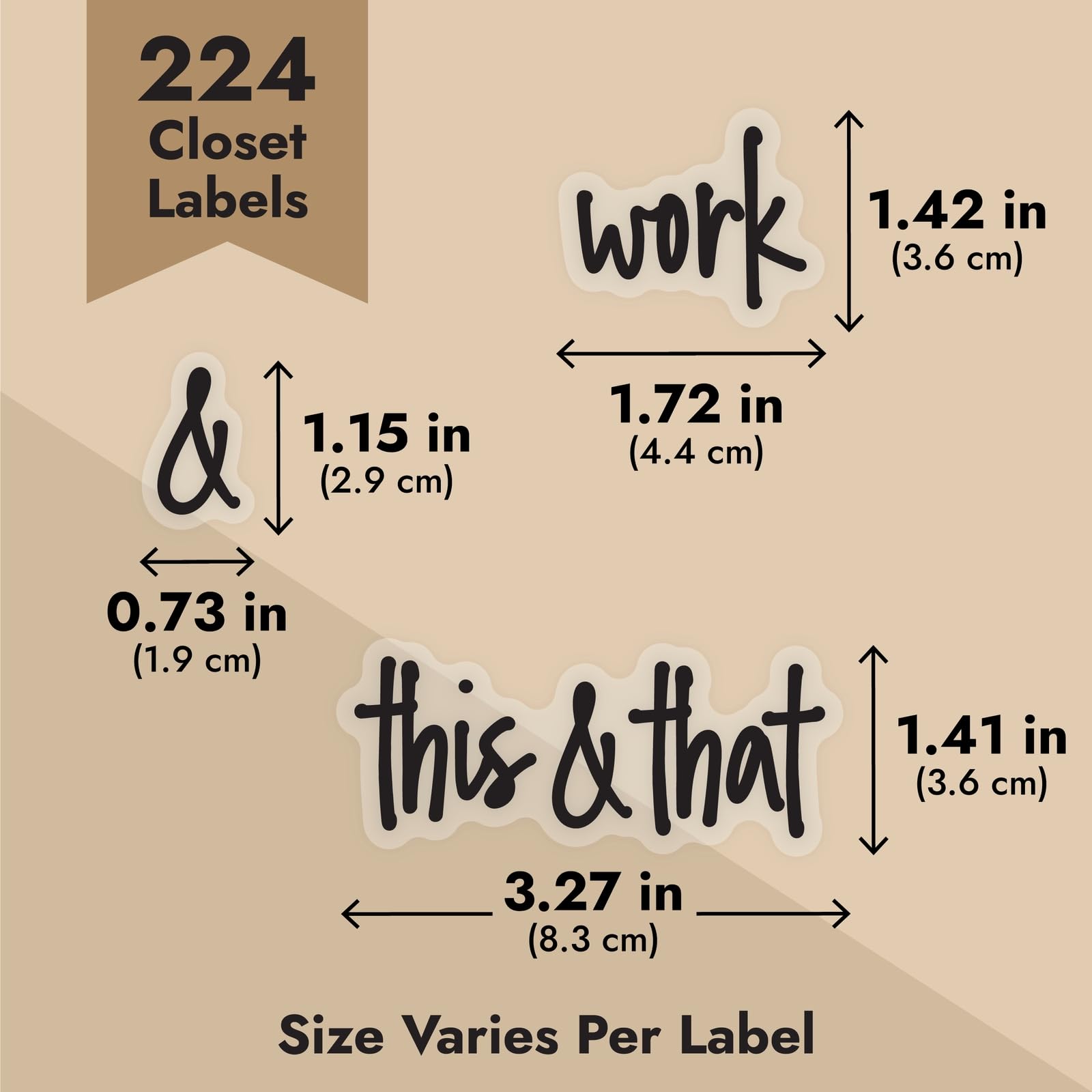 Talented Kitchen water-resistant clear vinyl label demonstrates durable closet labeling.