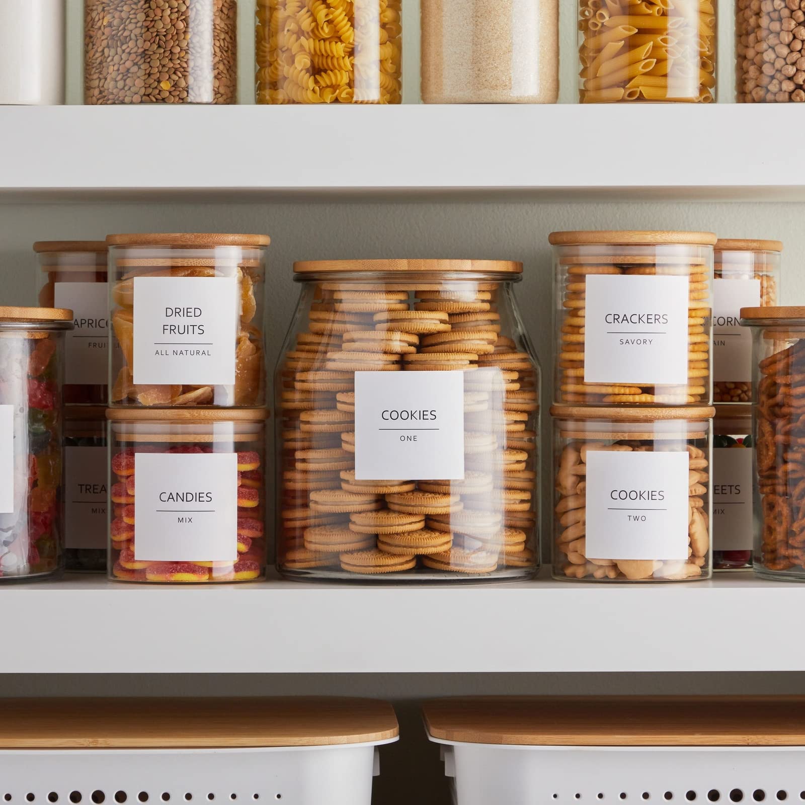 Talented Kitchen labels on matte white background for elegant labeling.