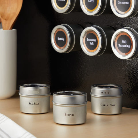 Talented Kitchen sift-and-pour lid enables precise, controlled seasoning.