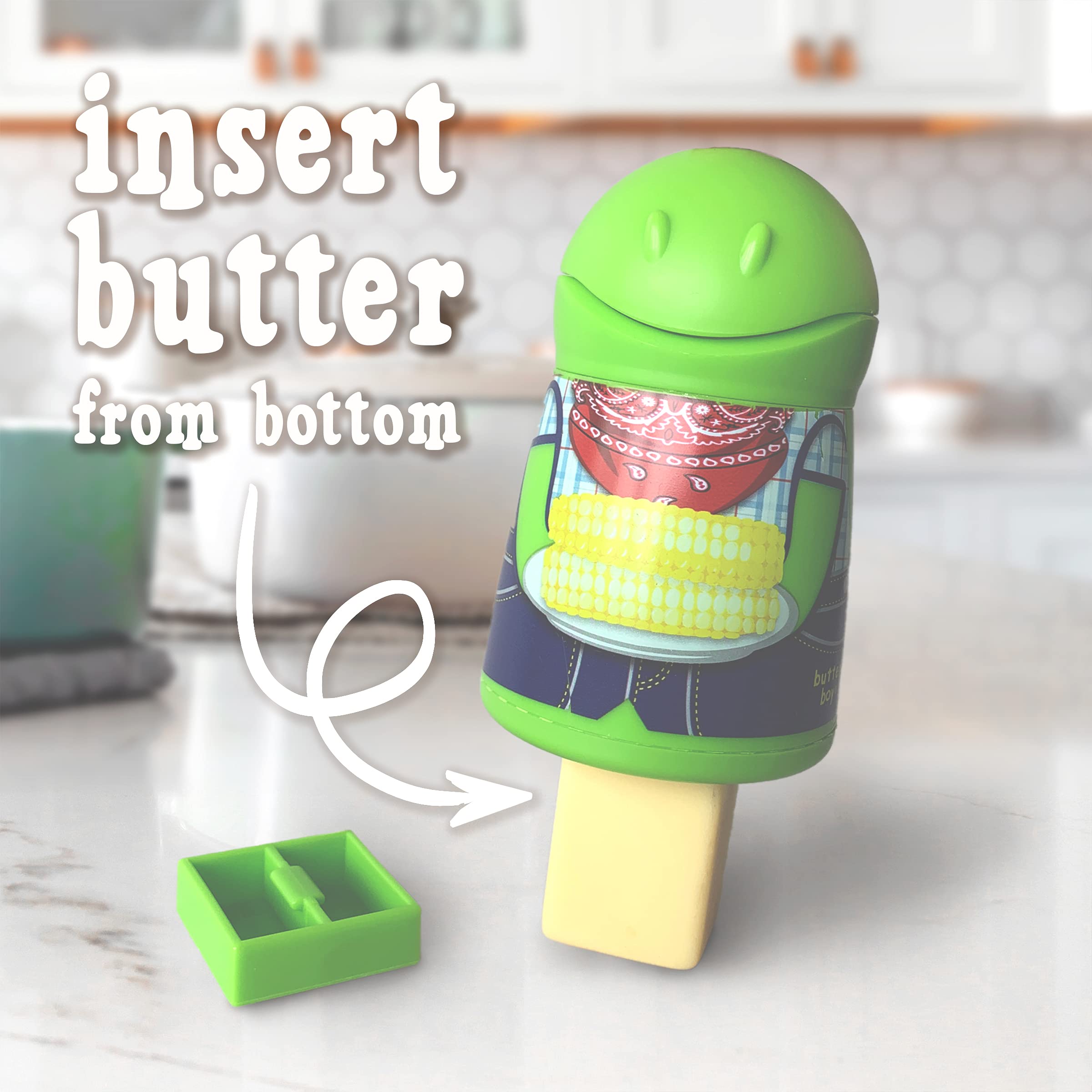 Butter Boy shown at a picnic moment outdoors.