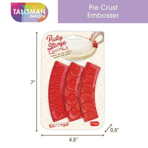 Talisman Designs Pastry Stamps offer three patterns for versatile pie and quiche crusts.